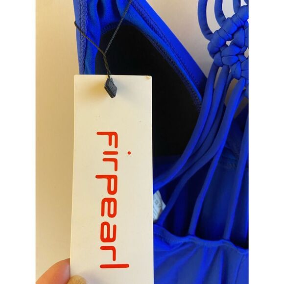 New blue fir pearl bath suit size 8 ruched - Picture 5 of 8